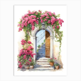 Ancona, Italy   Mediterranean Doors Watercolour Painting 3 Art Print