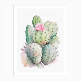 Peyote Cactus Pastel Watercolour 1 Art Print