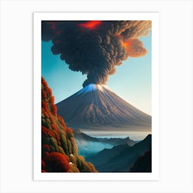 Volcanic Fury A Digital Ai Fantasy Landscape Art Print