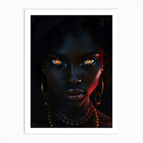 Black Girl With Red Eyes Art Print