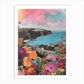 Devon   Floral Retro Collage Style 1 Art Print