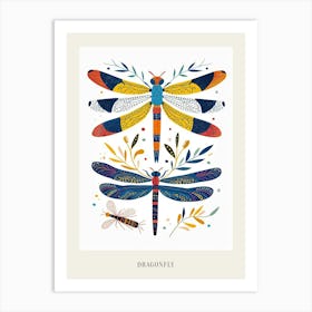 Colourful Insect Illustration Dragonfly 7 Poster Art Print