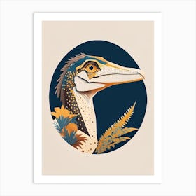 Velociraptor Mongoliensis Terrazzo Style Dinosaur Art Print