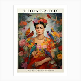 Frida Kahlo Birds And Flowers Art Print