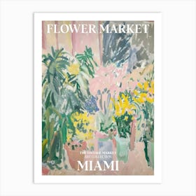 Vintage Flower Market Painting Miami 4 Art Print