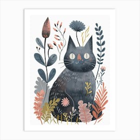 Nebelung Cat Clipart Illustration 4 Art Print