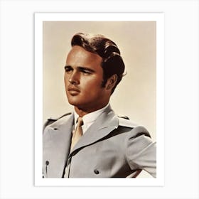 Marlon Brando Retro Collage Movies Art Print