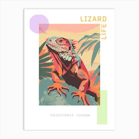 Rhinoceros Iguana Abstract Modern Illustration 1 Poster Art Print