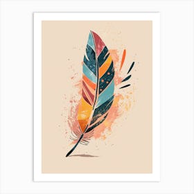 Twilight Whispers In Golden Patterns Mid Century Style Art Print