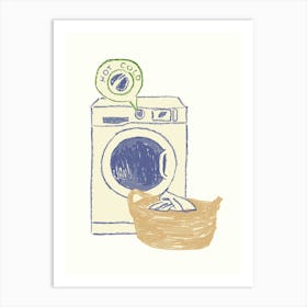 Washing Machine And A Basket Art Print