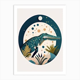 Baryonyx Terrazzo Style Dinosaur Art Print