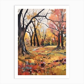 Autumn City Park Painting Hampstead Heath Park London 2 Art Print