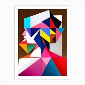 Geometric Portrait Of A Woman Art Print