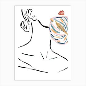 Drawing Of A Woman Art Print