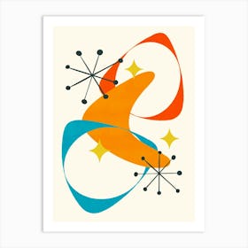 Retro Mid Century Atomic Space Age Abstract 20 Art Print