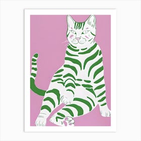 Striped Cat 4 Art Print