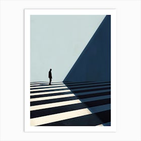 Man Walking On A Street, Minimalism Art Print