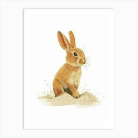 Mini Rex Rabbit Nursery Illustration 2 Art Print