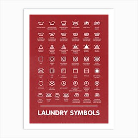 Laundry Room Decor With Symbol Chart Art Print