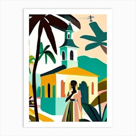 Mayreau Saint Vincent And The Grenadines Muted Pastel Tropical Destination Art Print