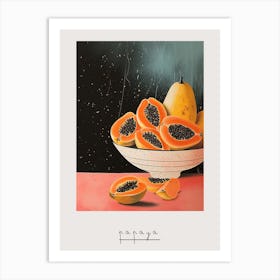 Art Deco Papaya Still Life Poster Art Print