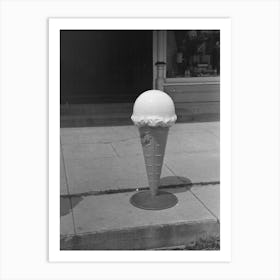 Model Of Ice Cream Cone In Front Of Candy Store, Sun Prairie, Wisconsin By Russell Lee Art Print