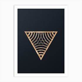 Abstract Geometric Gold Glyph on Dark Teal n.0470 Art Print