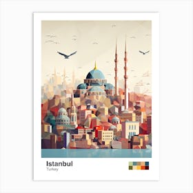Istanbul, Turkey, Geometric Illustration 3 Poster Art Print