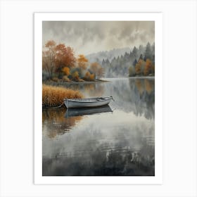 Boat On The Lake 2 Art Print