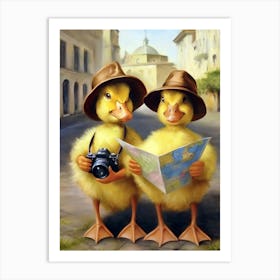 Ducks Tourists Art Print