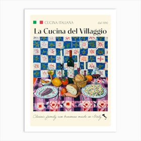 La Cucina Del Villaggio Trattoria Italian Poster Food Kitchen Art Print