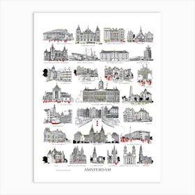 Amsterdam landmark building Poster Art Print