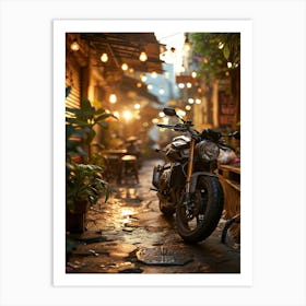 Motorcycle In The Alley 1 Art Print