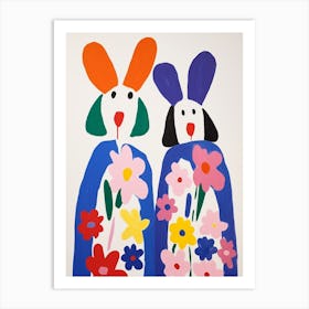 Colourful Kids Animal Art Rabbit Art Print