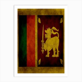 Sri Lanka Flag Texture Art Print