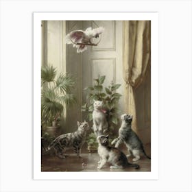 Vintage Cats In A Room Art Print