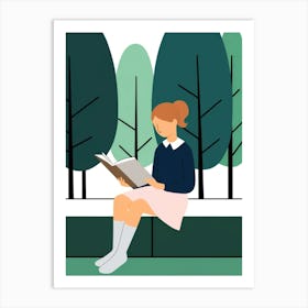 Girl Reading A Book 2 Art Print