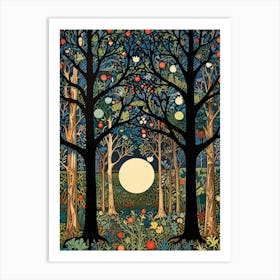 William Morris Moon In The Forest 19 Art Print