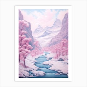 Dreamy Winter Painting Jostedalsbreen National Park Norway 2 Art Print
