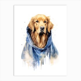 Golden Retriever Dog As A Jedi 4 Art Print