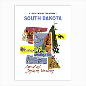 South Dakota, Collage Of Tourtist Attractions Art Print