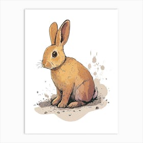 Thrianta Rabbit Nursery Illustration 2 Art Print
