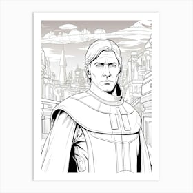 Naboo (Star Wars) Fantasy Inspired Line Art 4 Art Print