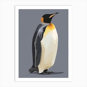 King Penguin Zavodovski Island Minimalist Illustration 1 Art Print