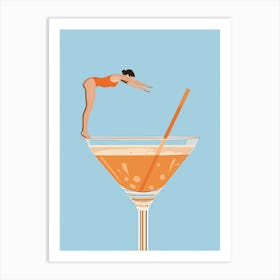 Cocktail Dive Bar Cart Art Print