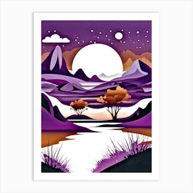 Purple Landscape 4 Art Print