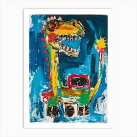 Abstract Dinosaur Paint Splash In Car 1 Art Print