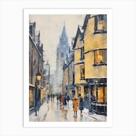 Vintage Winter Painting Oxford United Kingdom 1 Art Print