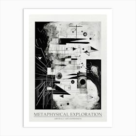 Metaphysical Exploration Abstract Black And White 4 Poster Art Print