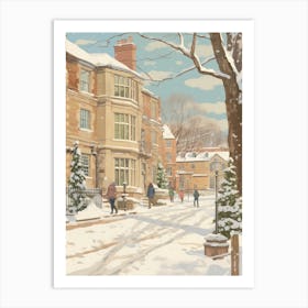 Vintage Winter Illustration Oxford United Kingdom 4 Art Print